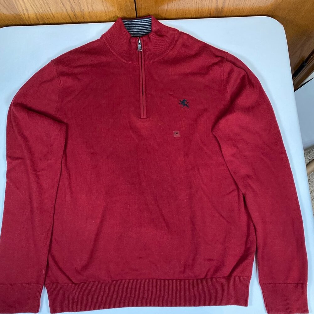 NWOT Express 1/4 Zip Long Sleeve Pullover XXL 100% Cotton Red Sweater